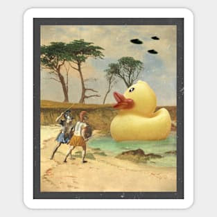 Classical Art Meme Funny Rubber Ducky Sticker